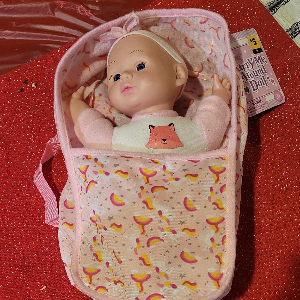 Pink Baby Doll with Carrying Case